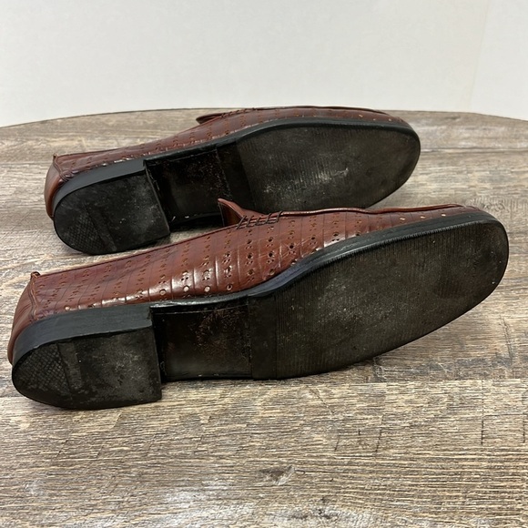 Lorenzo Banfi Milano Men’s Leather Loafers Size 10.5 Brown Classic Dress Shoes